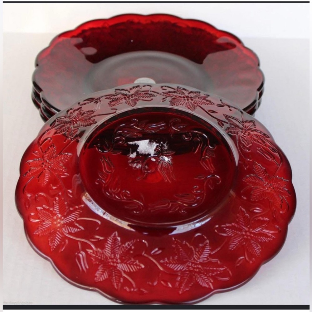 Elegant Ruby Glass Dinner Plate Set princess house
